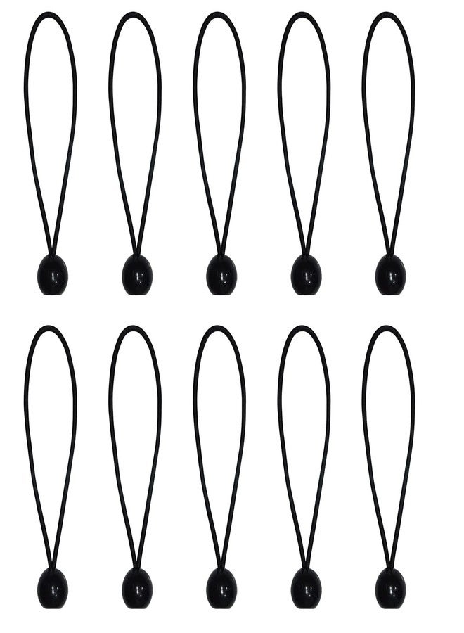 Pmeixcy 10pcs Black Tarpaulin Bungee Balls Flag Bungees Ball Bungee Ties Bungee Cord Balls Tent Elastic Loops Tarp Bungee Balls Tie Down Straps Elastic Ties with Balls for Tent Banner Flag Poles Tarpaulin - Image 1